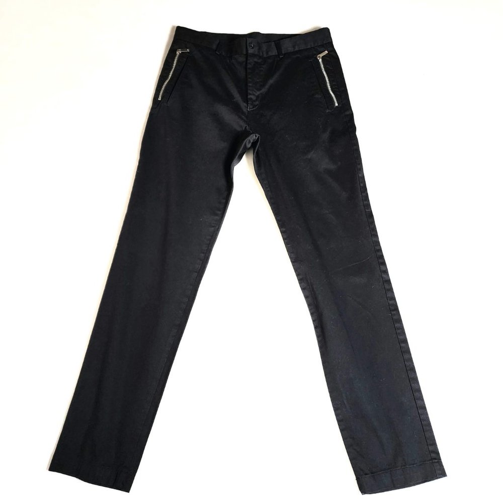 Emporio Armani Black Pants with Zipper Pockets Made in Italy W1P270W1015 Size 50